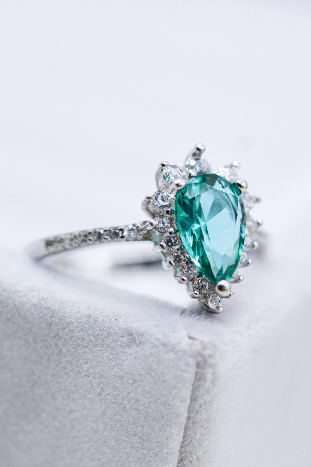 Paraiba Tourmaline Pear Shape Ring BLUE ZONE PLANET