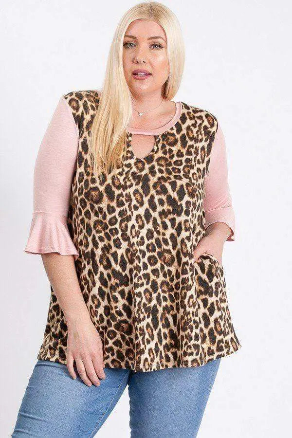 Plus Size Animal Print Top Blue Zone Planet