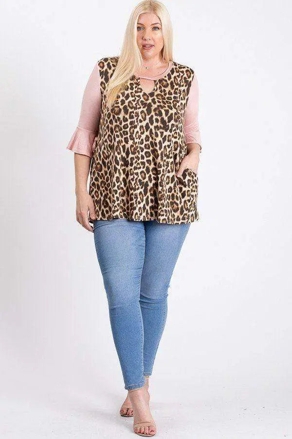 Plus Size Animal Print Top Blue Zone Planet