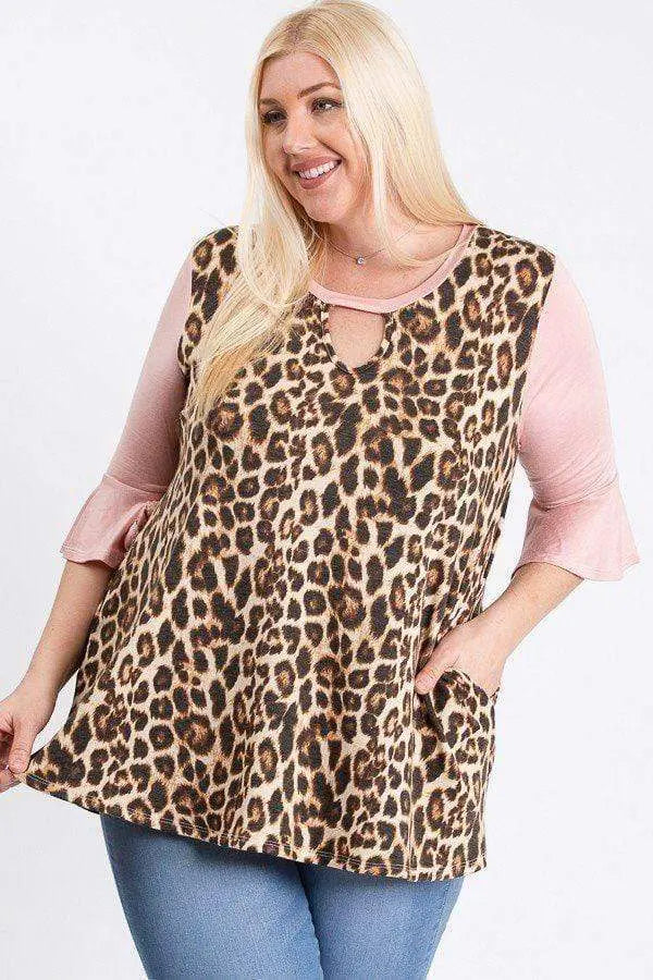 Plus Size Animal Print Top Blue Zone Planet