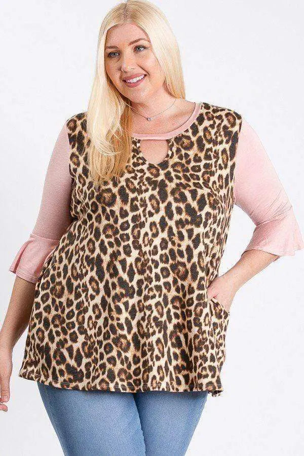 Plus Size Animal Print Top Blue Zone Planet