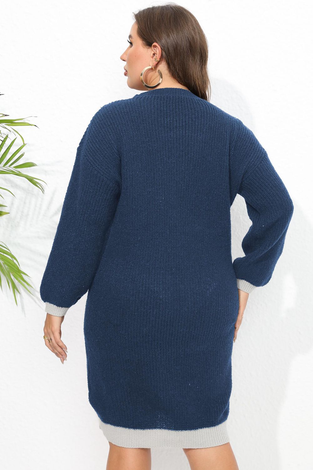 blue sweater dress plus size Blythe 2 Piece Sweater Dress Cardigan Set - Light Blue