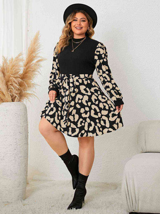 Plus Size Splicing Dress BLUE ZONE PLANET