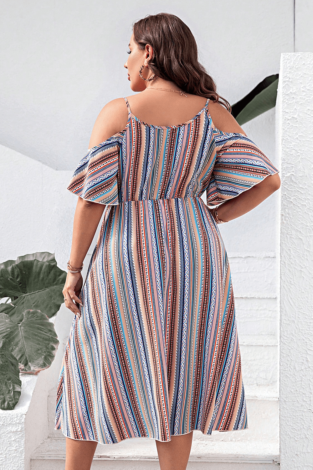 Plus size cold shoulder hotsell summer dresses