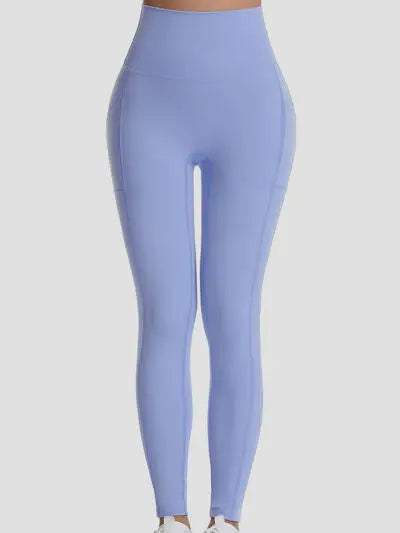 Pocketed High Waist Active Pants BLUE ZONE PLANET