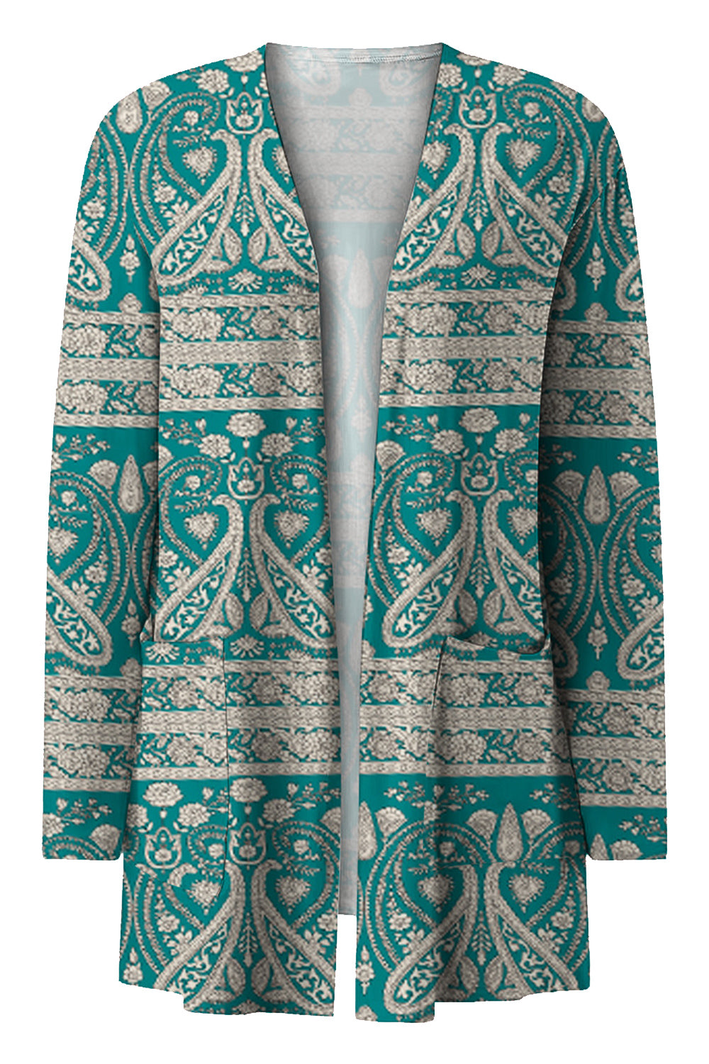 Printed Long Sleeve Cardigan BLUE ZONE PLANET