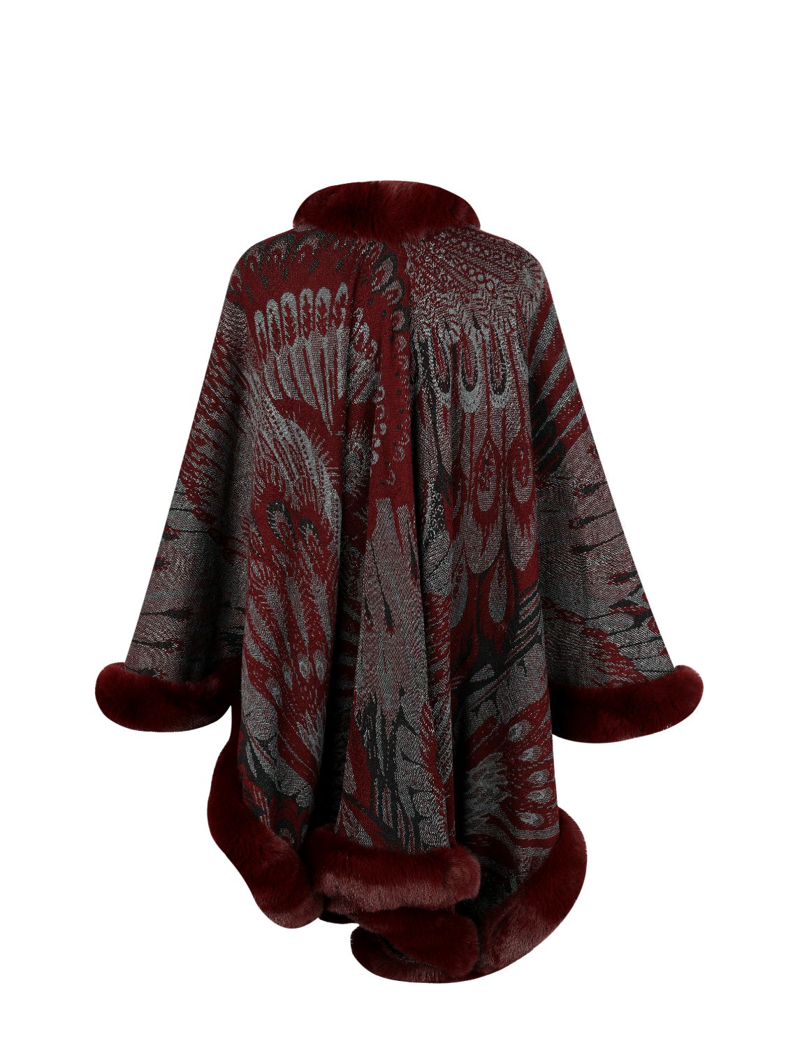 Printed Open Front Poncho BLUE ZONE PLANET