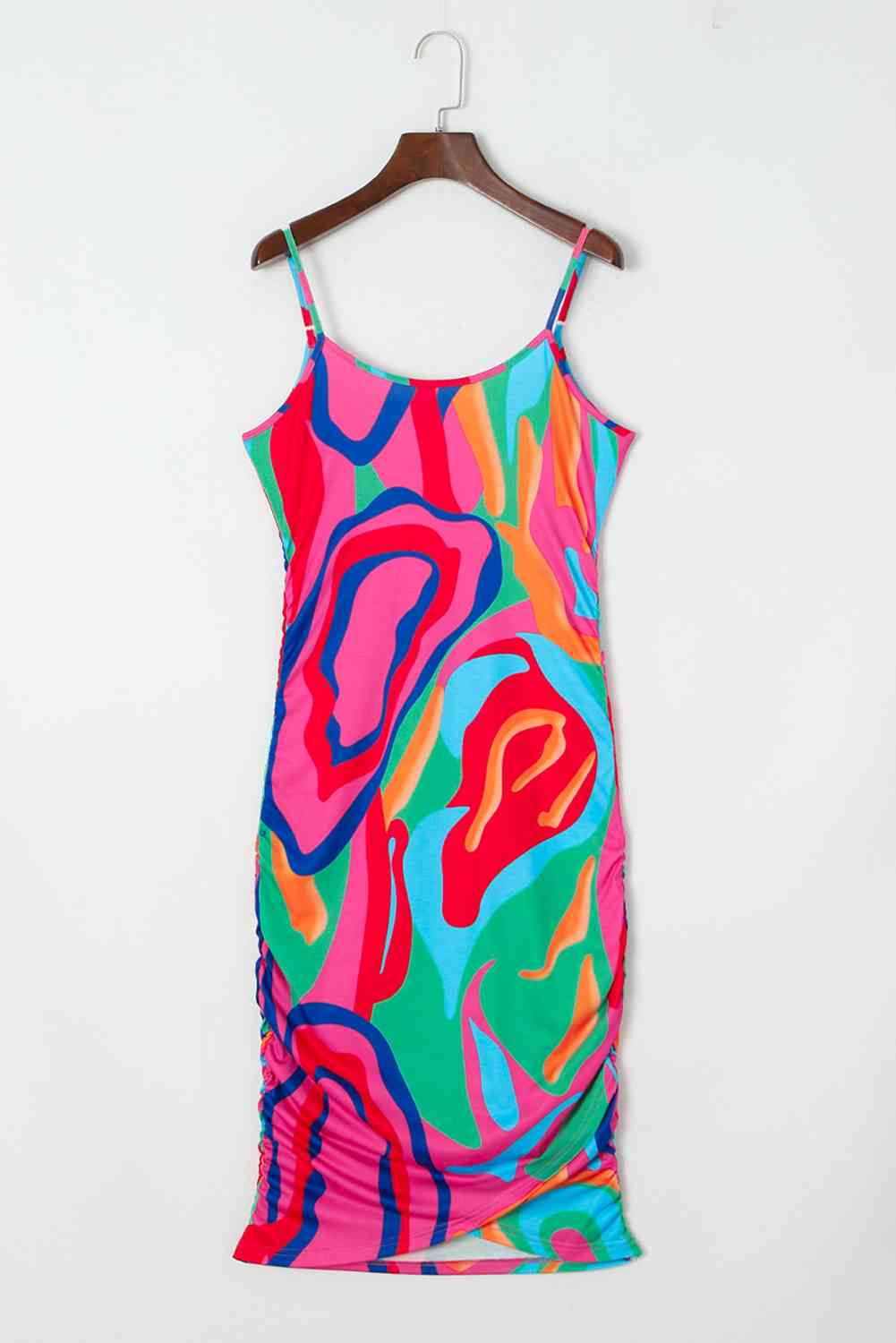 Printed Spaghetti Strap Dress BLUE ZONE PLANET