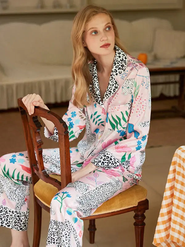 Printed long-sleeved shirt and trousers 2-piece suit kakaclo