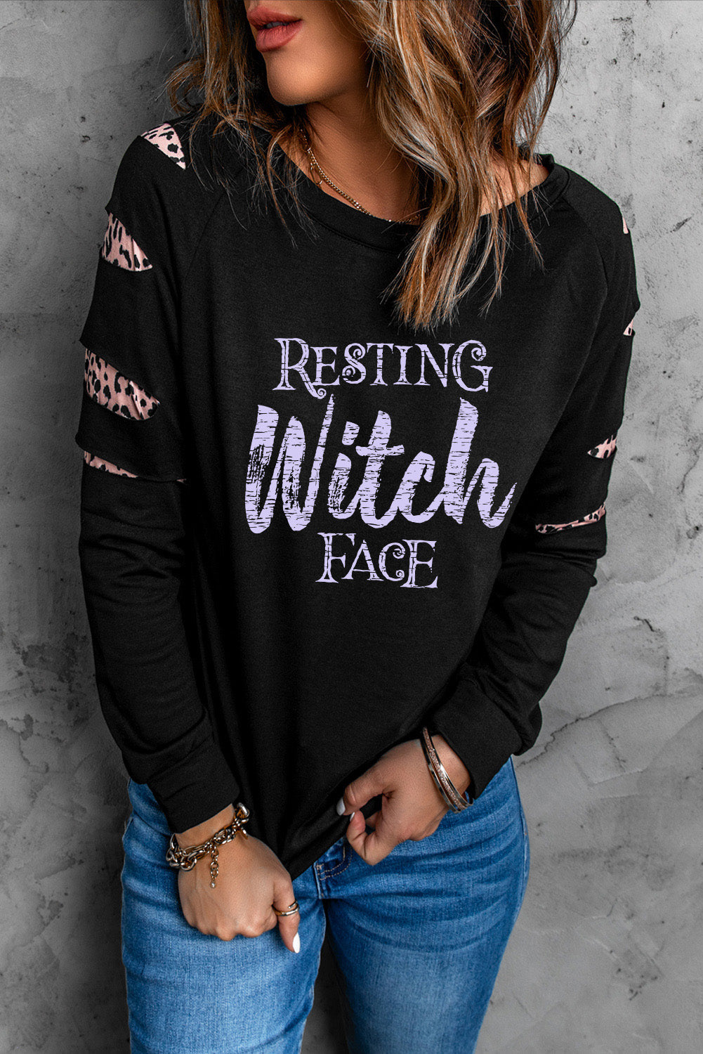 RESTING WITCH FACE Graphic Sweatshirt BLUE ZONE PLANET