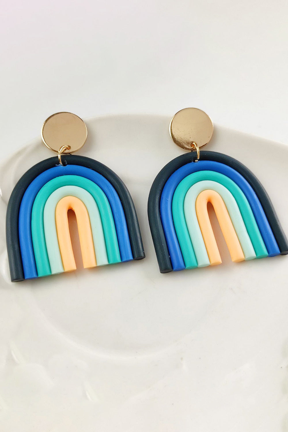 Rainbow Shape Dangle Earrings BLUE ZONE PLANET