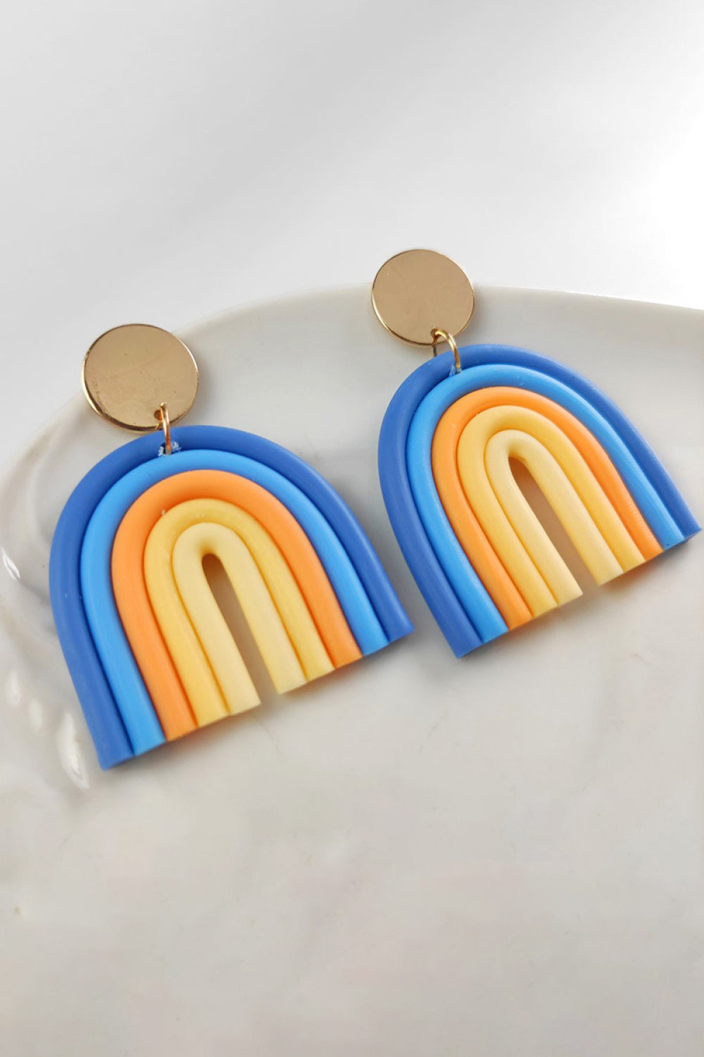 Rainbow Shape Dangle Earrings BLUE ZONE PLANET