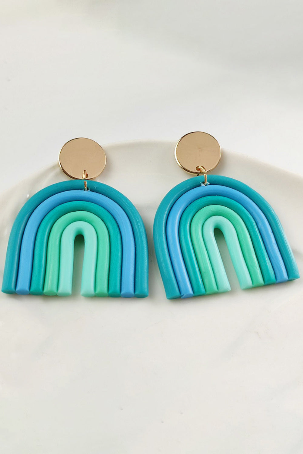 Rainbow Shape Dangle Earrings BLUE ZONE PLANET