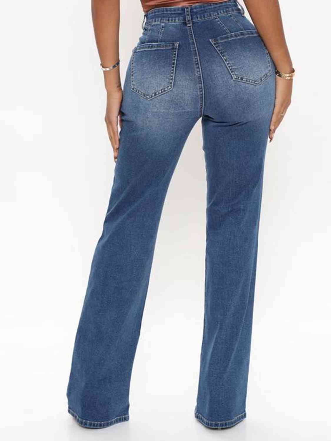 Raw Hem High Waist Jeans BLUE ZONE PLANET