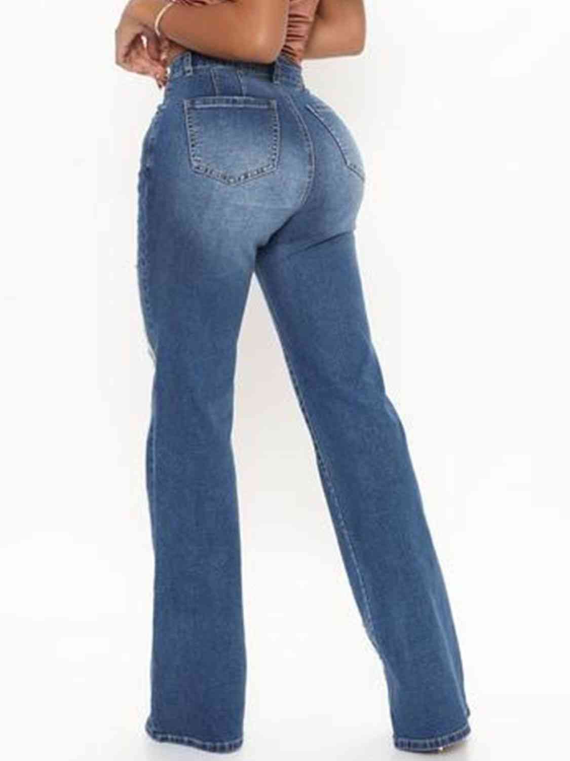 Raw Hem High Waist Jeans BLUE ZONE PLANET