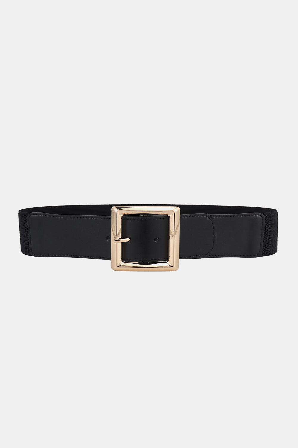 Rectangle Buckle Elastic Wide Belt BLUE ZONE PLANET