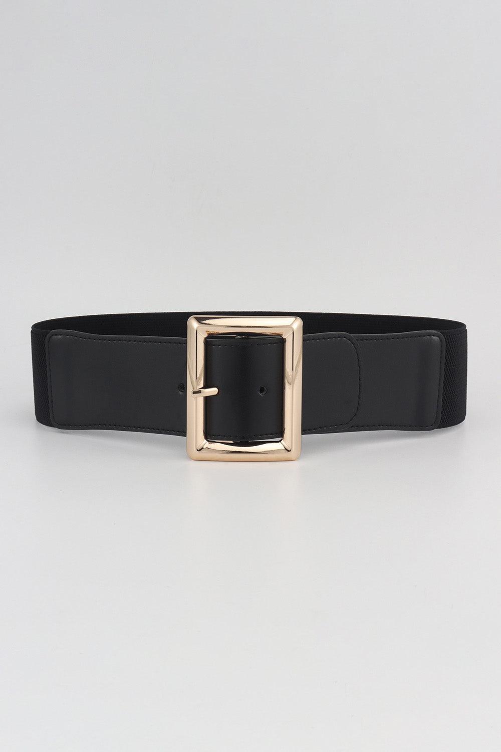 Rectangle Buckle Elastic Wide Belt BLUE ZONE PLANET