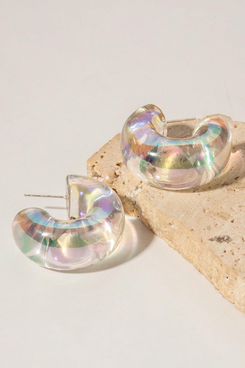 Resin C-Hoop Earrings BLUE ZONE PLANET