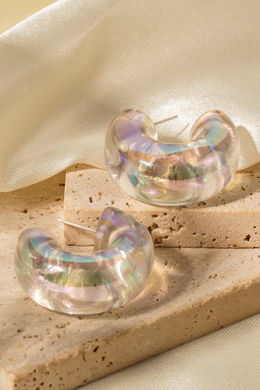 Resin C-Hoop Earrings BLUE ZONE PLANET