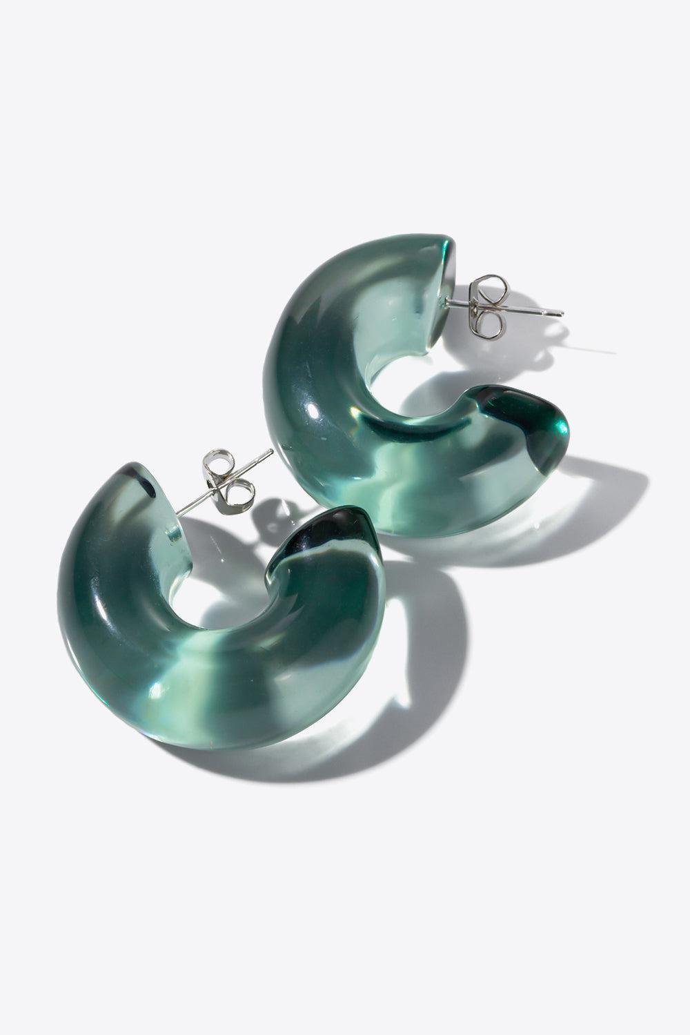 Resin C-Hoop Earrings BLUE ZONE PLANET