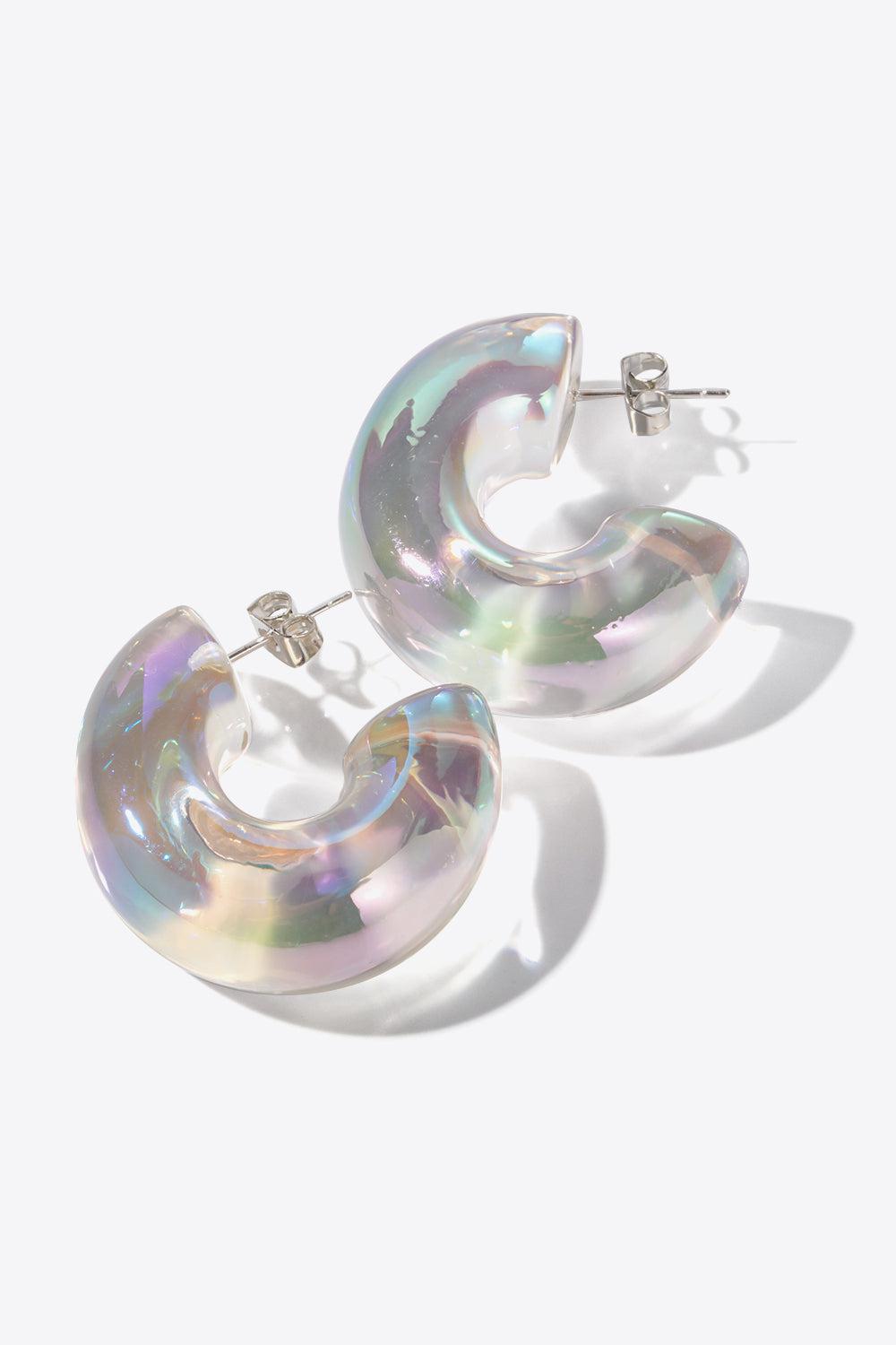 Resin C-Hoop Earrings BLUE ZONE PLANET