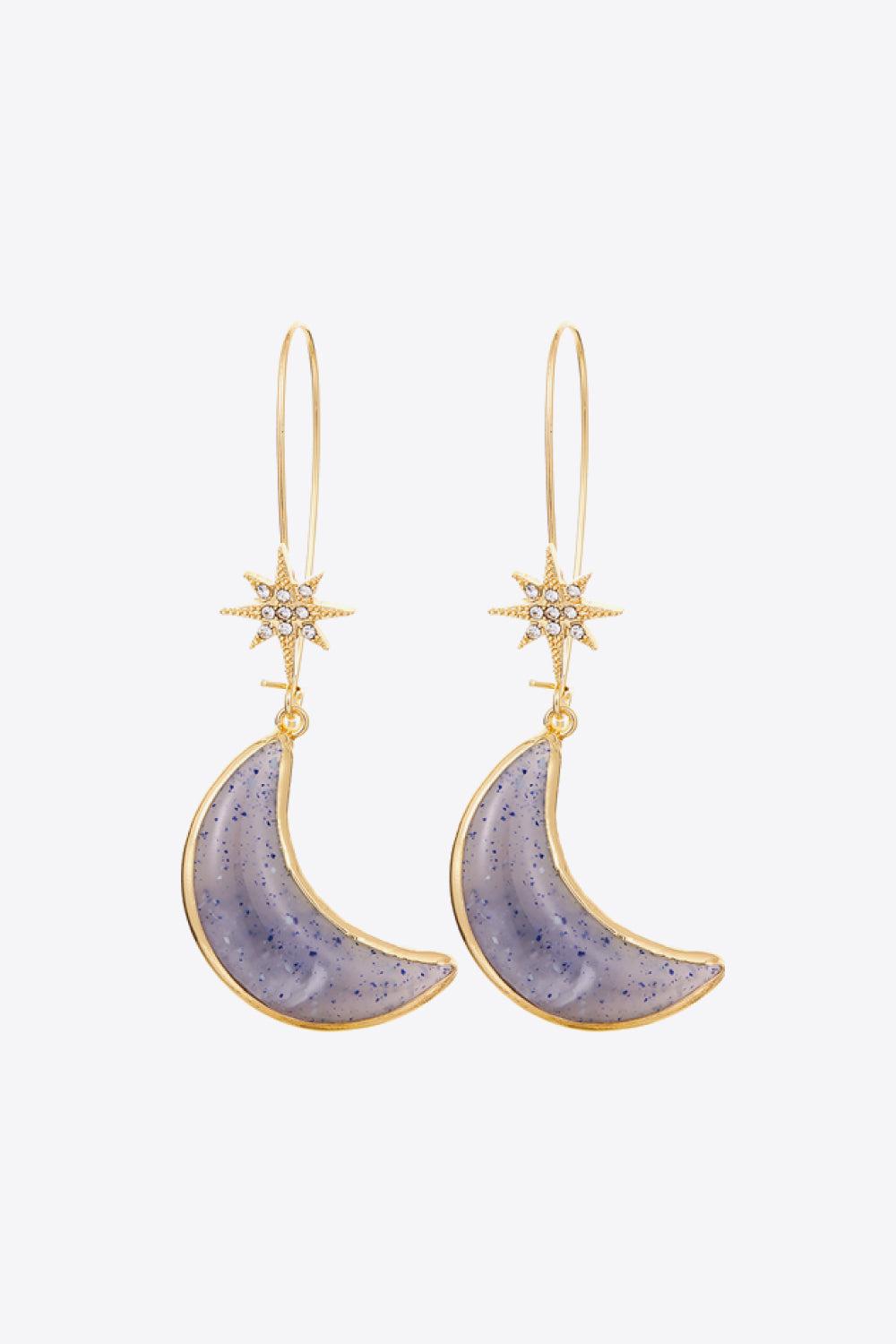 Resin Moon Drop Earrings BLUE ZONE PLANET