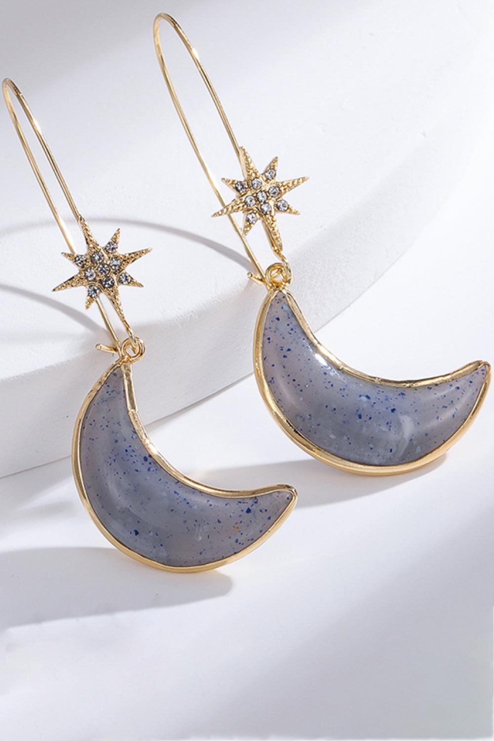 Resin Moon Drop Earrings BLUE ZONE PLANET