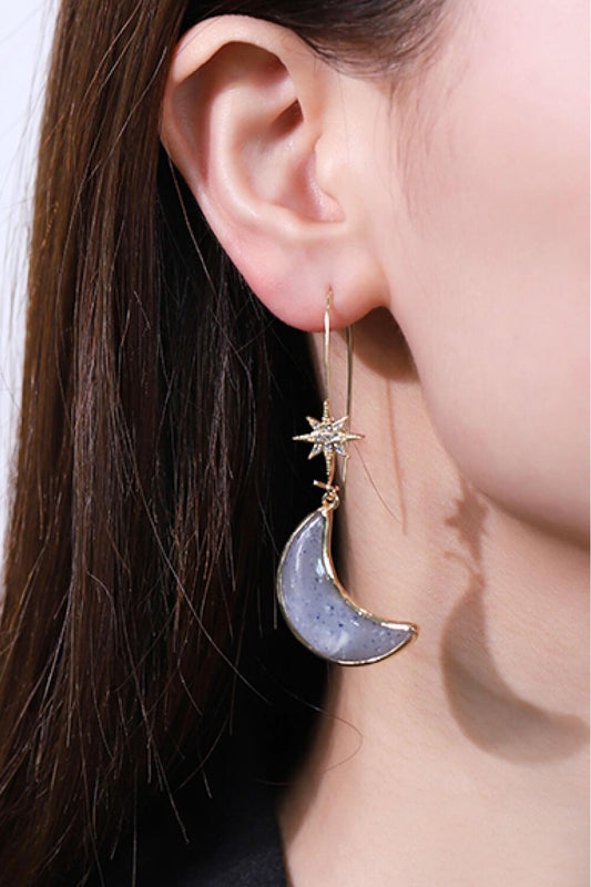 Resin Moon Drop Earrings BLUE ZONE PLANET