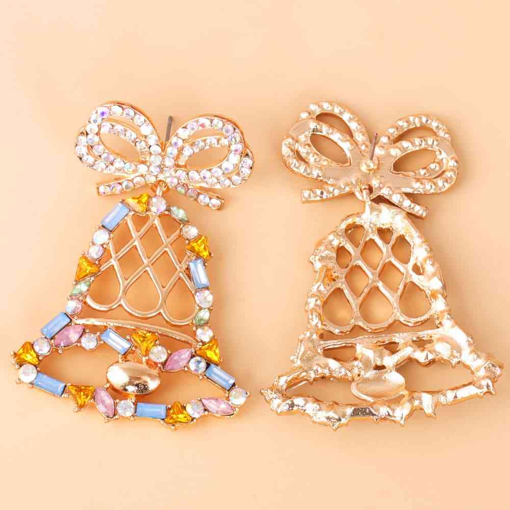 Rhinestone Alloy Christmas Bell Earrings BLUE ZONE PLANET