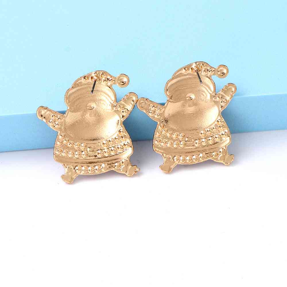 Rhinestone Alloy Santa Earrings BLUE ZONE PLANET