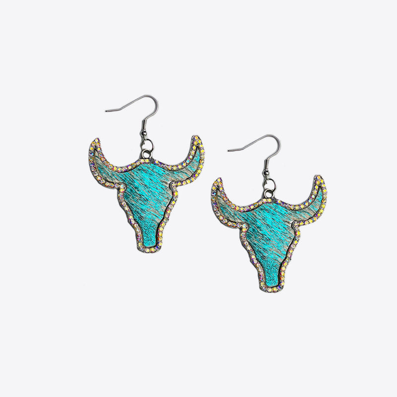 Rhinestone Bull Earrings BLUE ZONE PLANET