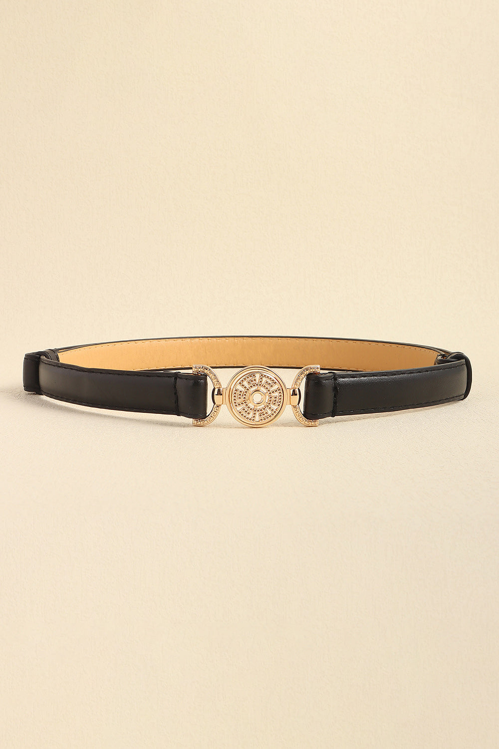 Rhinestone Decor PU Leather Belt BLUE ZONE PLANET