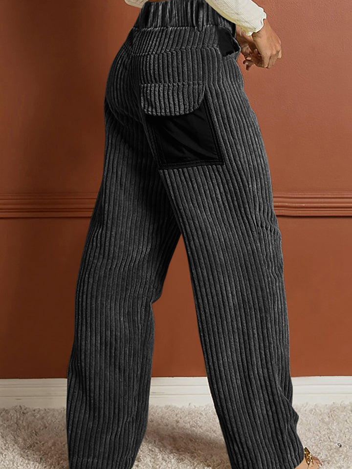 Ribbed Longline Pocketed Pants BLUE ZONE PLANET