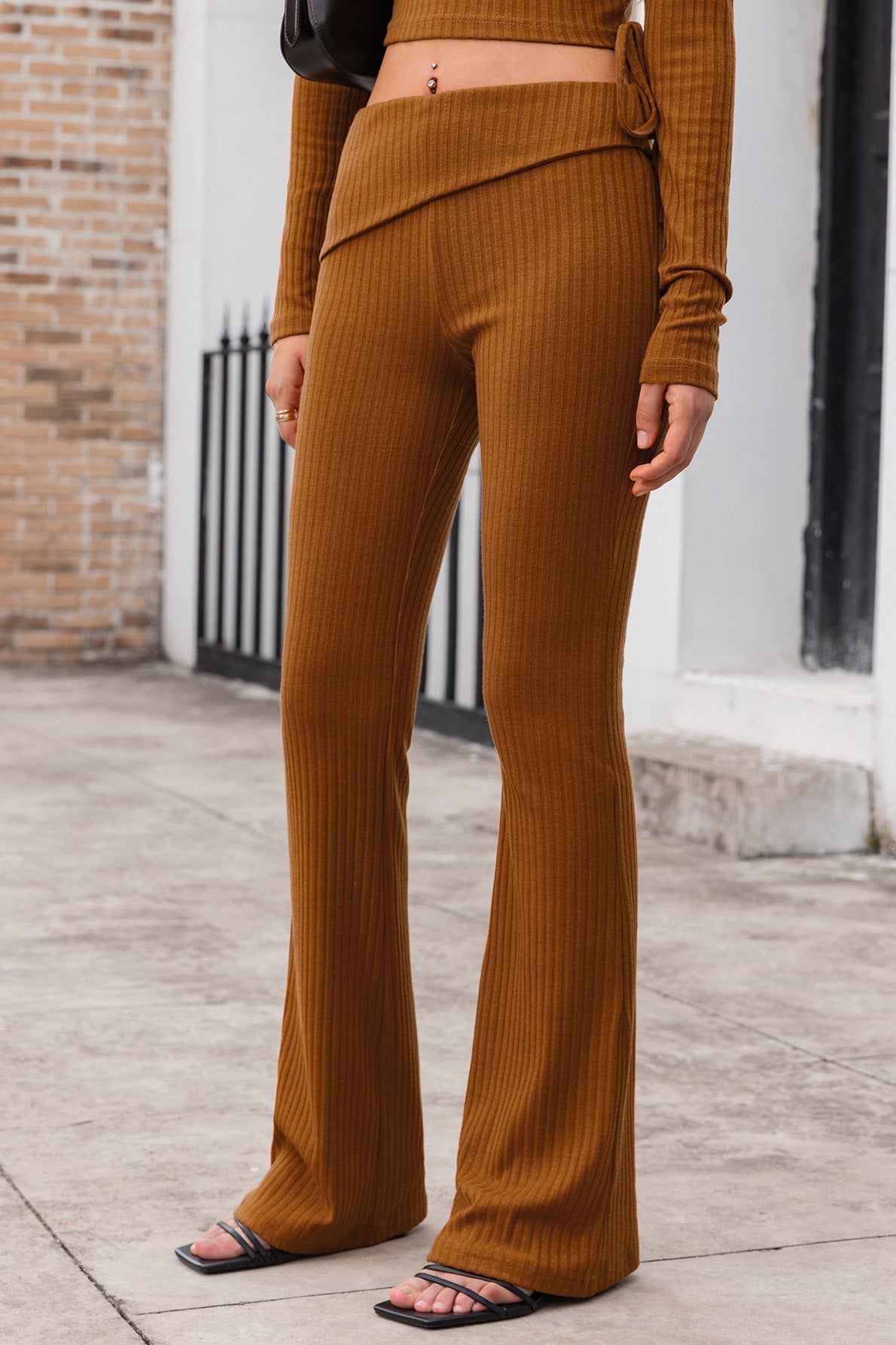 Ribbed Straight Leg Pants BLUE ZONE PLANET