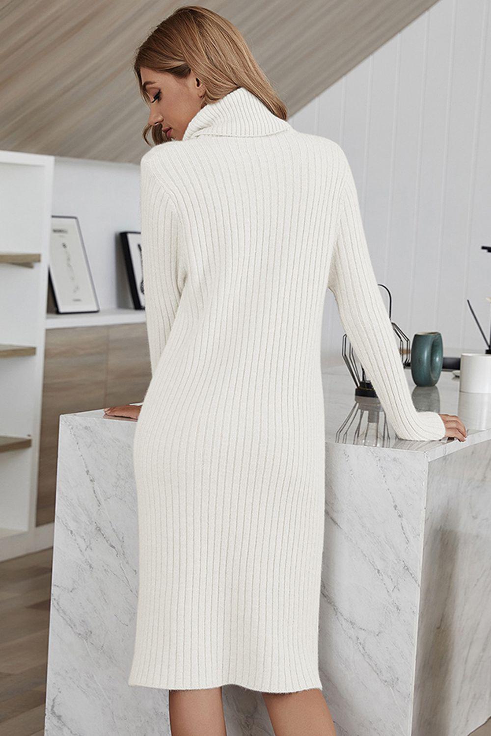 Roll neck jersey-knit dress, Dresses