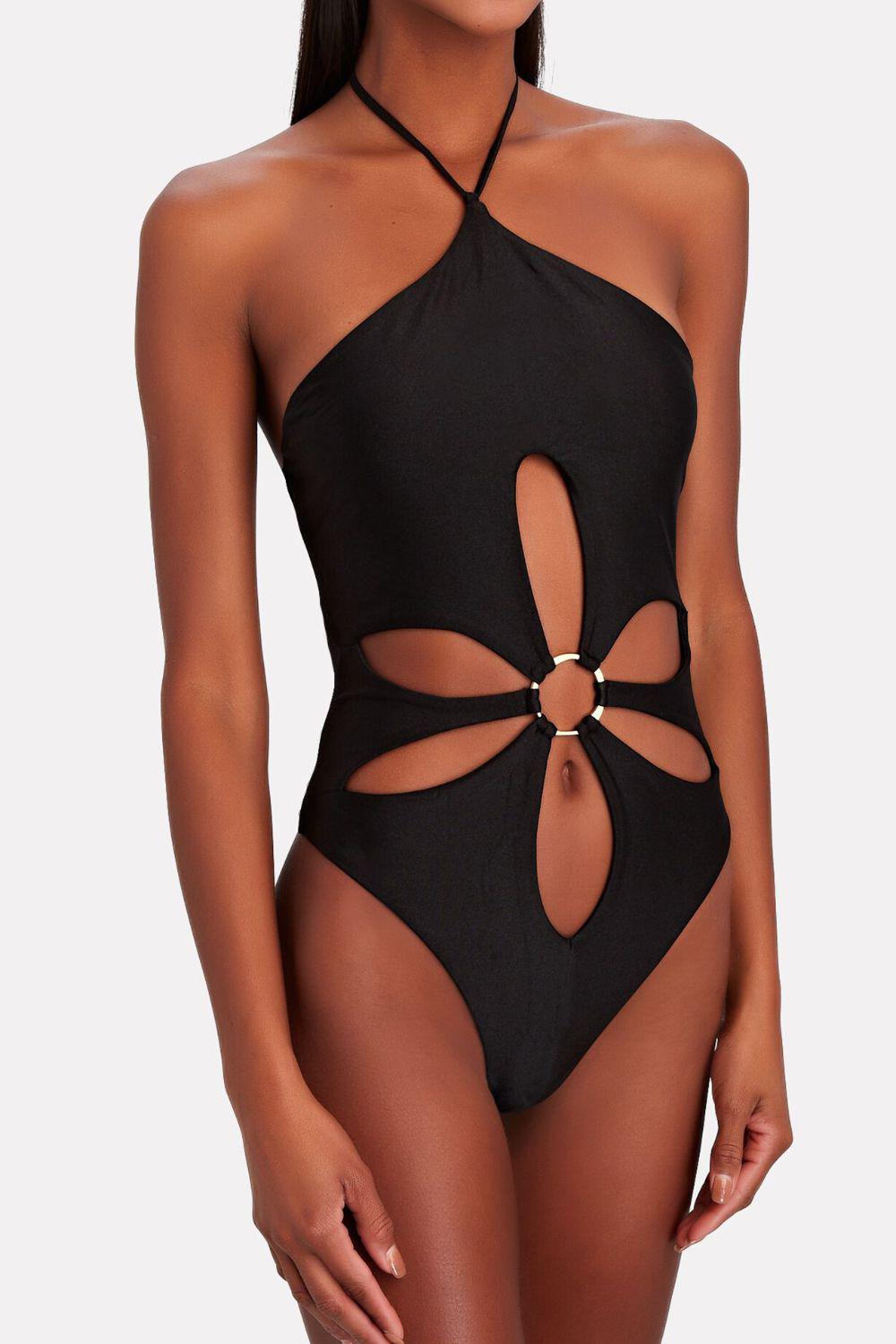 Ring Detail Cutout One-Piece Swimsuit BLUE ZONE PLANET