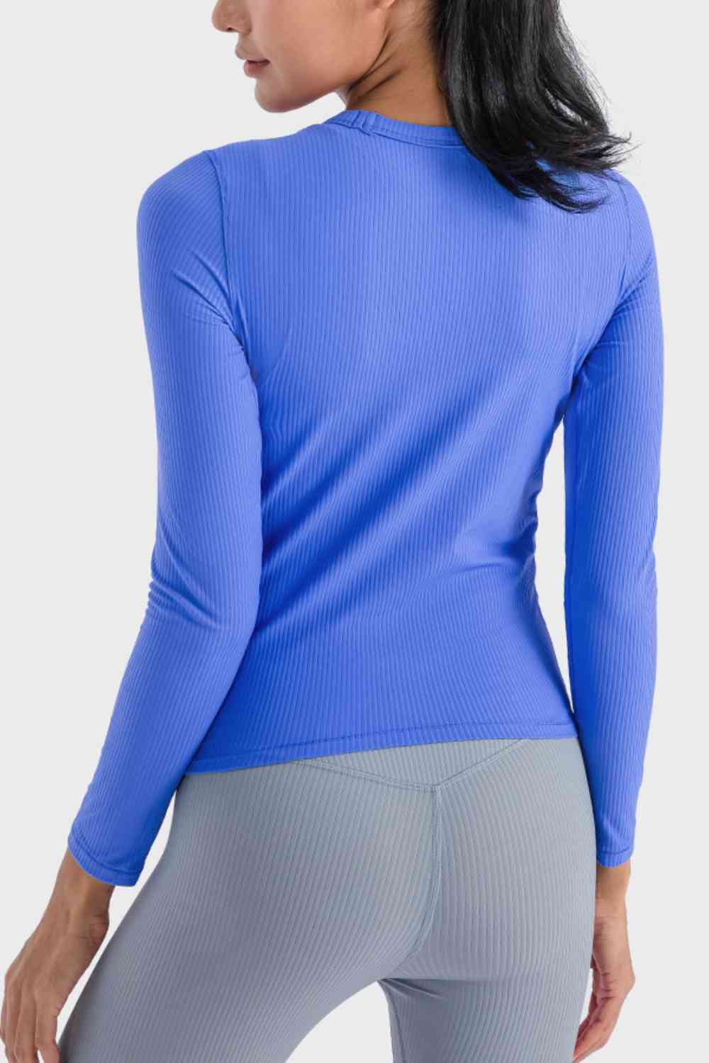 Round Neck Long Sleeve Sports Top BLUE ZONE PLANET