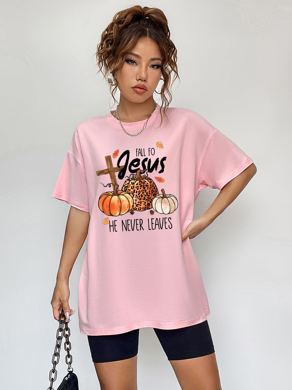 Round Neck Short Sleeve Fall Season Graphic T-Shirt BLUE ZONE PLANET