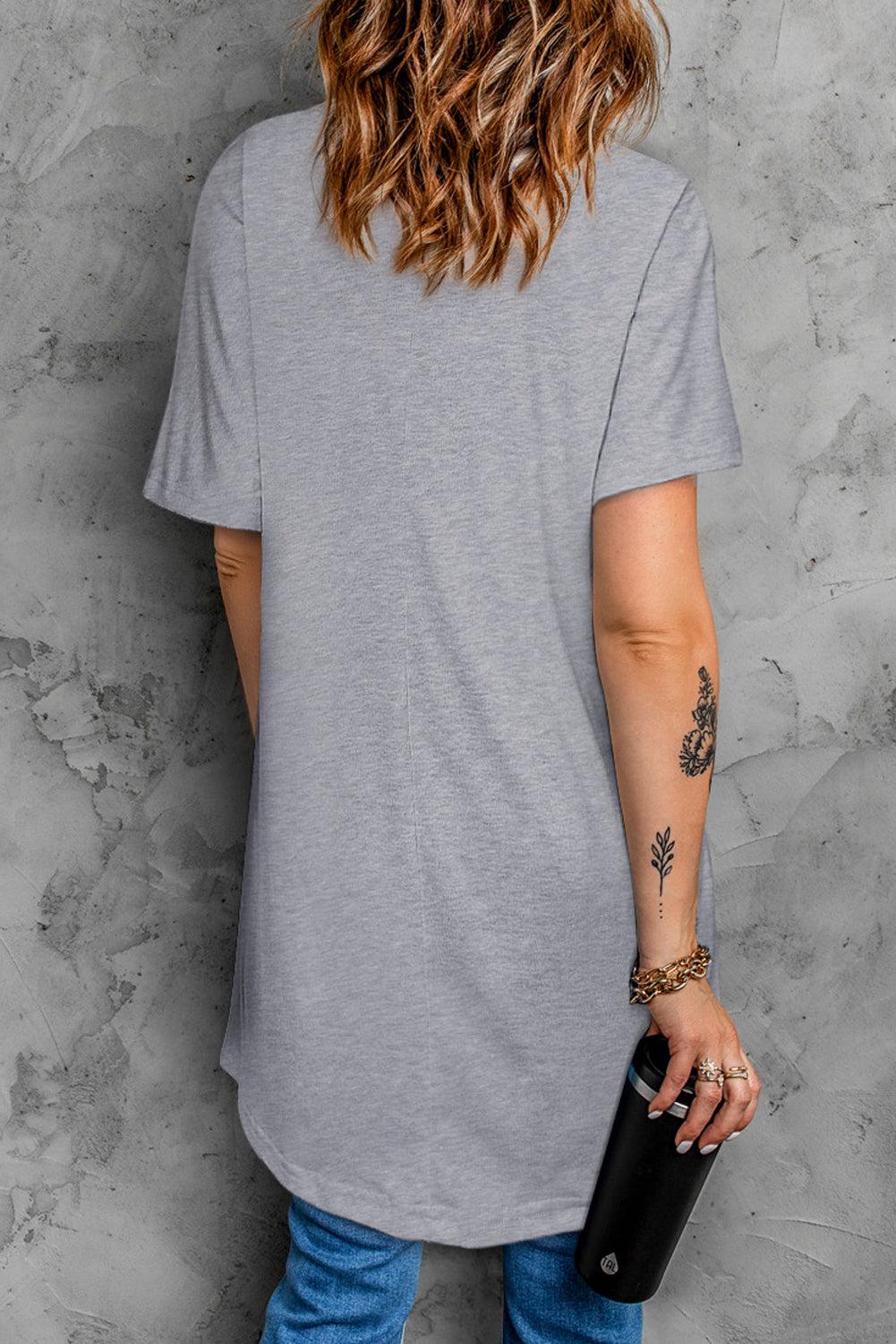 Round Neck Short Sleeve Tunic Tee BLUE ZONE PLANET