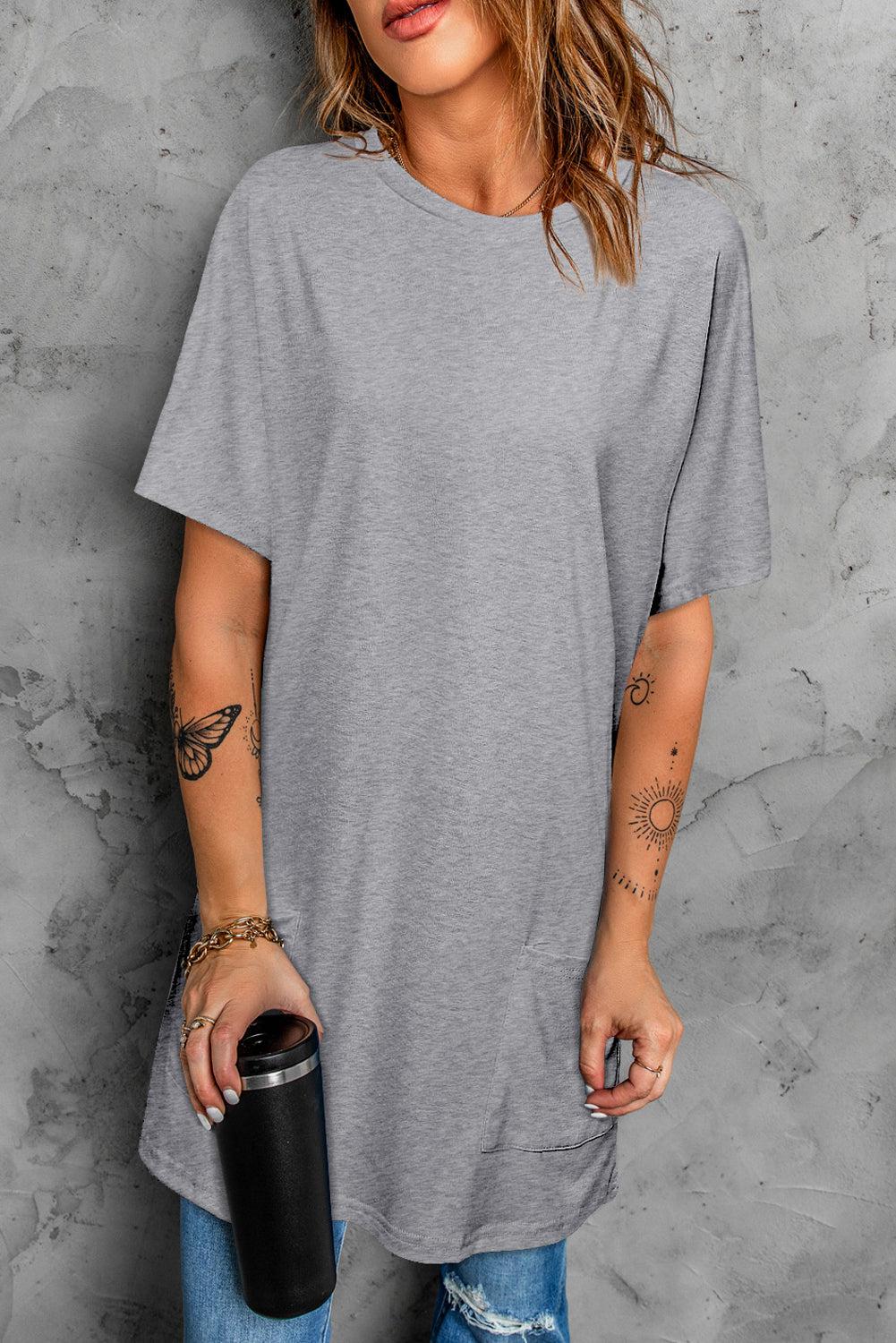 Round Neck Short Sleeve Tunic Tee BLUE ZONE PLANET