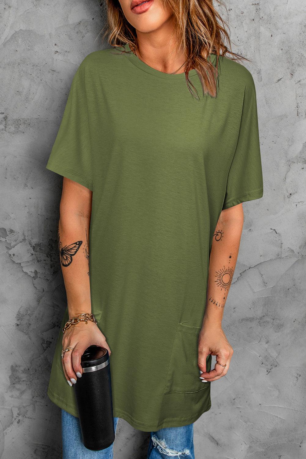 Round Neck Short Sleeve Tunic Tee BLUE ZONE PLANET