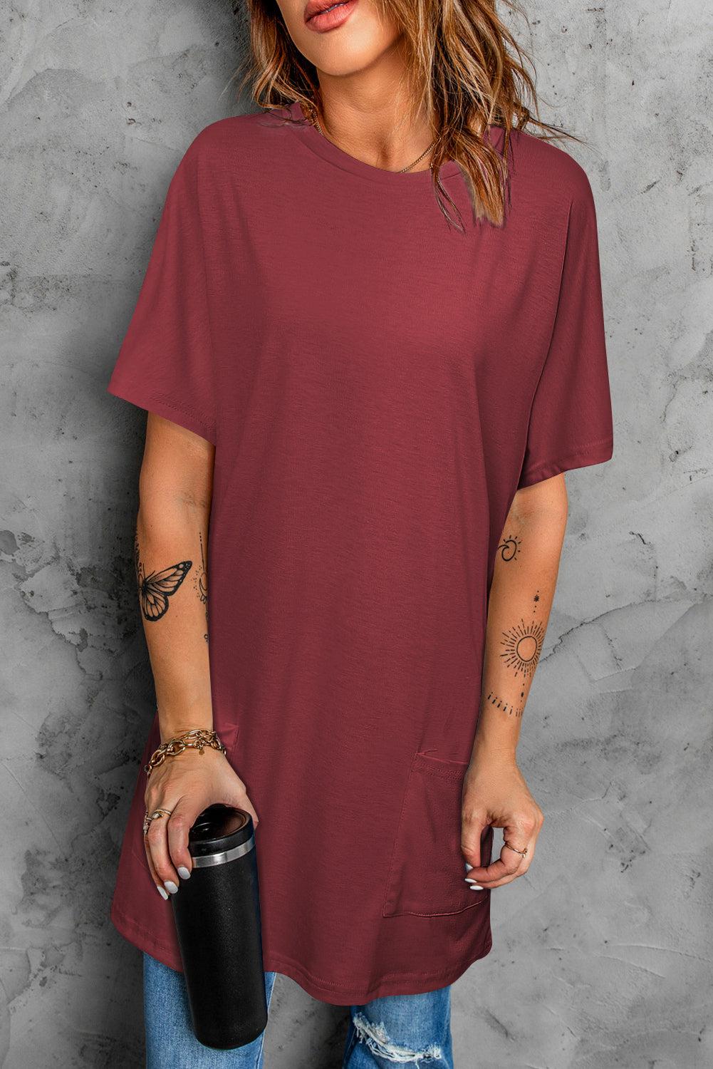 Round Neck Short Sleeve Tunic Tee BLUE ZONE PLANET