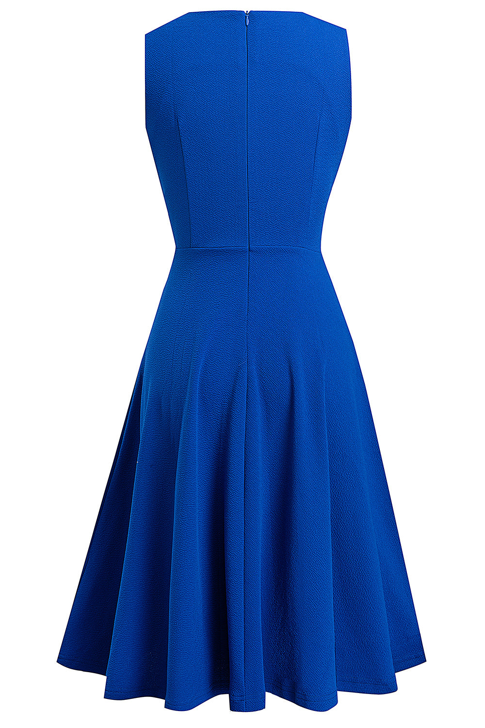 Round Neck Sleeveless Lace Trim Dress BLUE ZONE PLANET