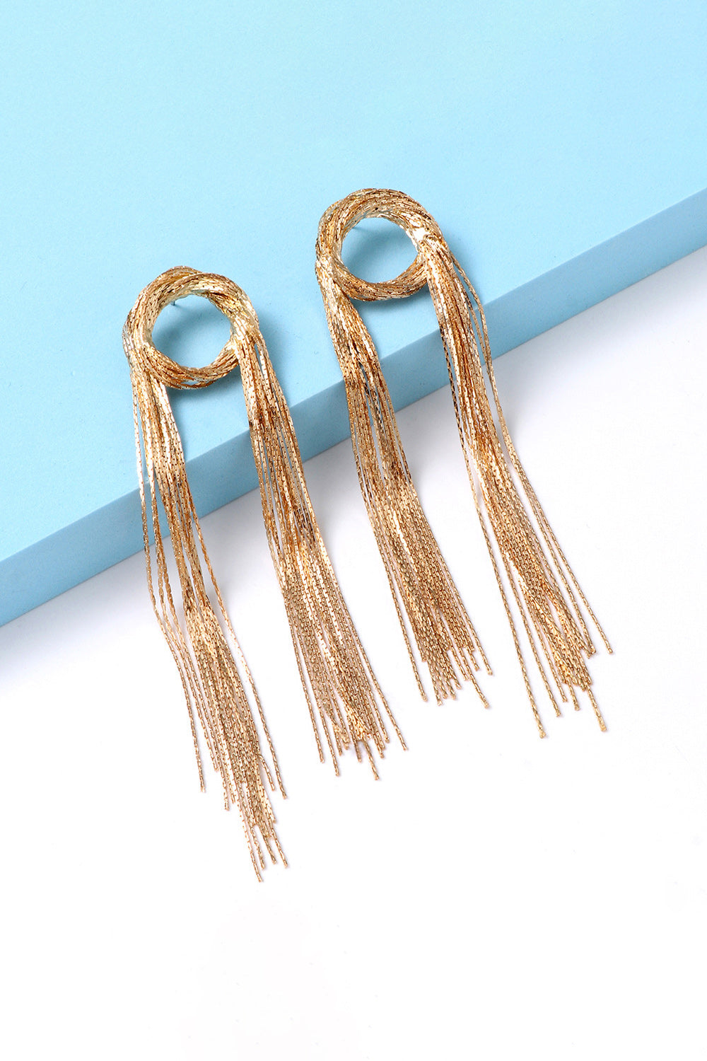 Round Shape Fringed Copper Earrings BLUE ZONE PLANET