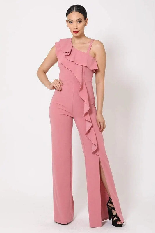 Ruffle Jumpsuit Blue Zone Planet