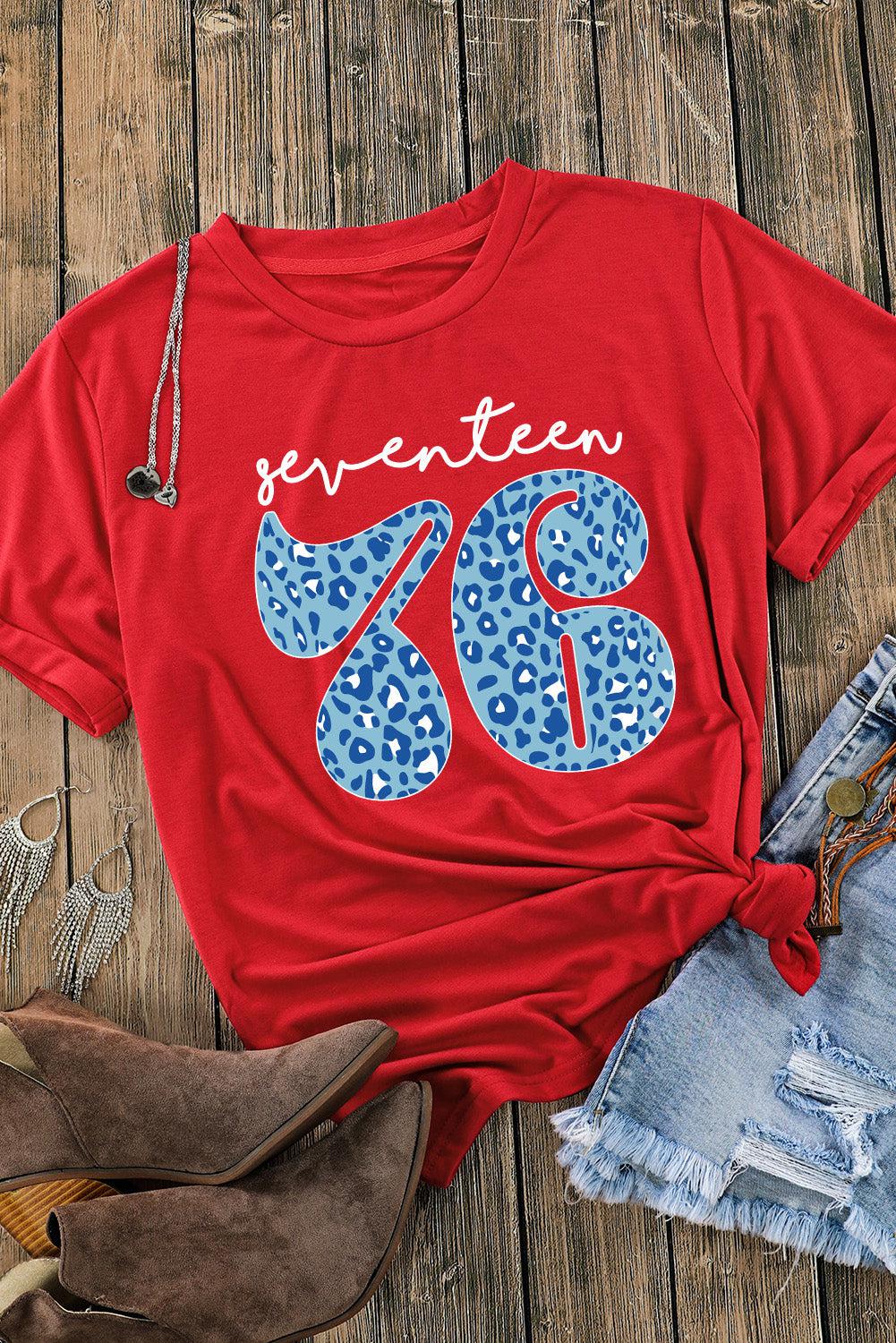 SEVENTEEN 76 Graphic Cuffed Sleeve Tee BLUE ZONE PLANET