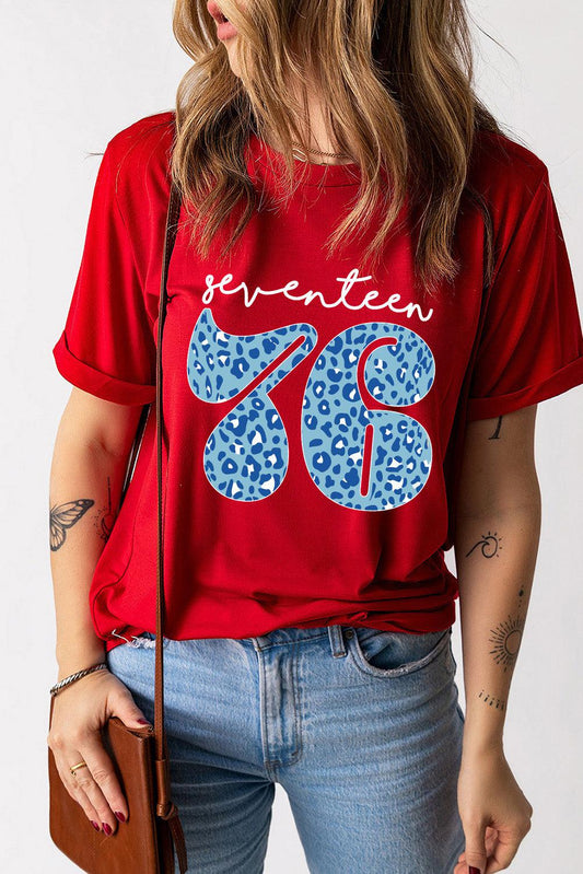 SEVENTEEN 76 Graphic Cuffed Sleeve Tee BLUE ZONE PLANET