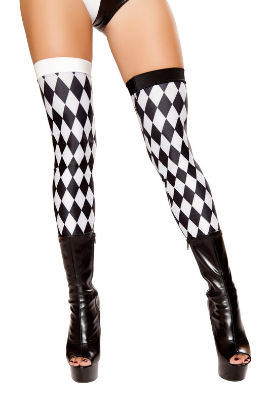 Jester Leggings Costume-TOPS / DRESSES-[Adult]-[Female]-Black/White-O/S-2022 Online Blue Zone Planet