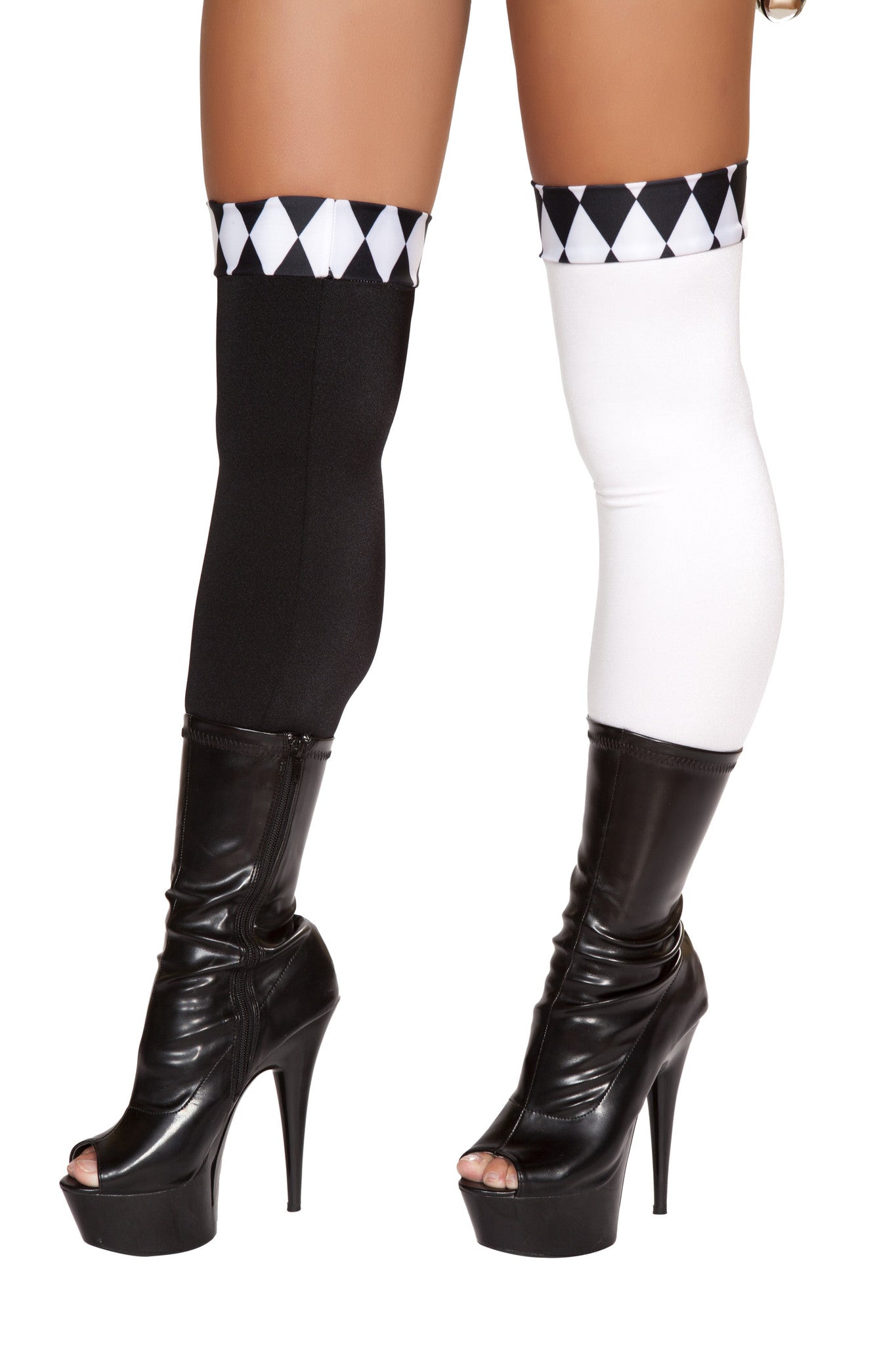 Wicked Jester Stockings Costume-TOPS / DRESSES-[Adult]-[Female]-Black/White-O/S-2022 Online Blue Zone Planet