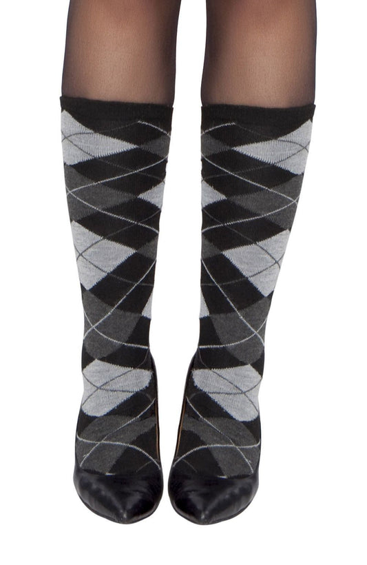 Grey Argyle Leg Warmer Costume-Accessories-[Adult]-[Female]-As Shown-O/S-2022 Online Blue Zone Planet